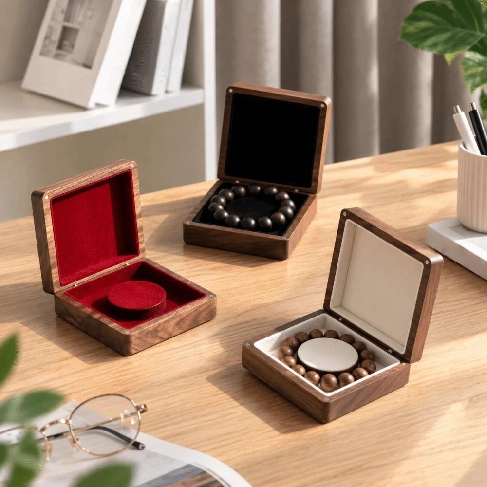 Square Walnut Wooden Bracelet Holder Luxury Jewelry Storage Case Hand Chain Box Gifts