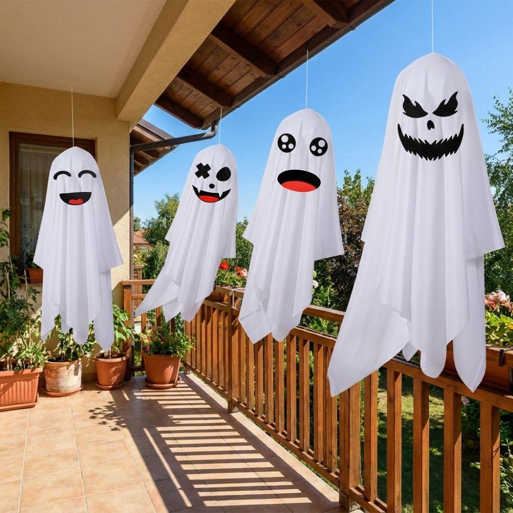 Eerie Halloween Hanging Ghost Decor White Front Door Hanging Halloween Gifts