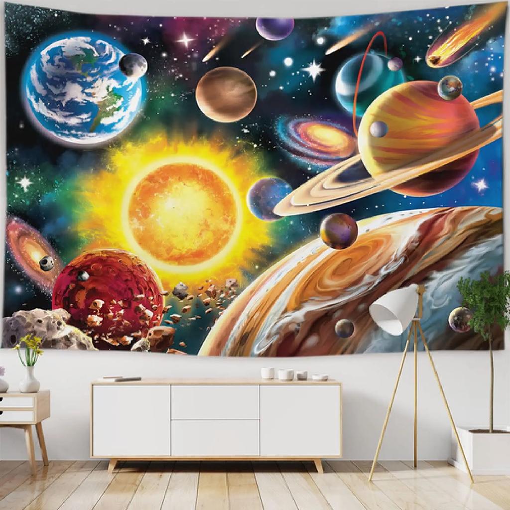 Galaxy Tapestry Outer Space Planet Tapestry Mysterious Universe Tapestry Wall Hanging Decor for Home Living Room Bedroom Dorm