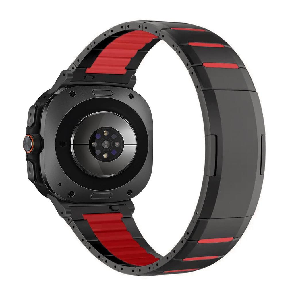 Compatible Two-Color Rubber Folding Buckle Wristband for Samsung Galaxy Watch 8