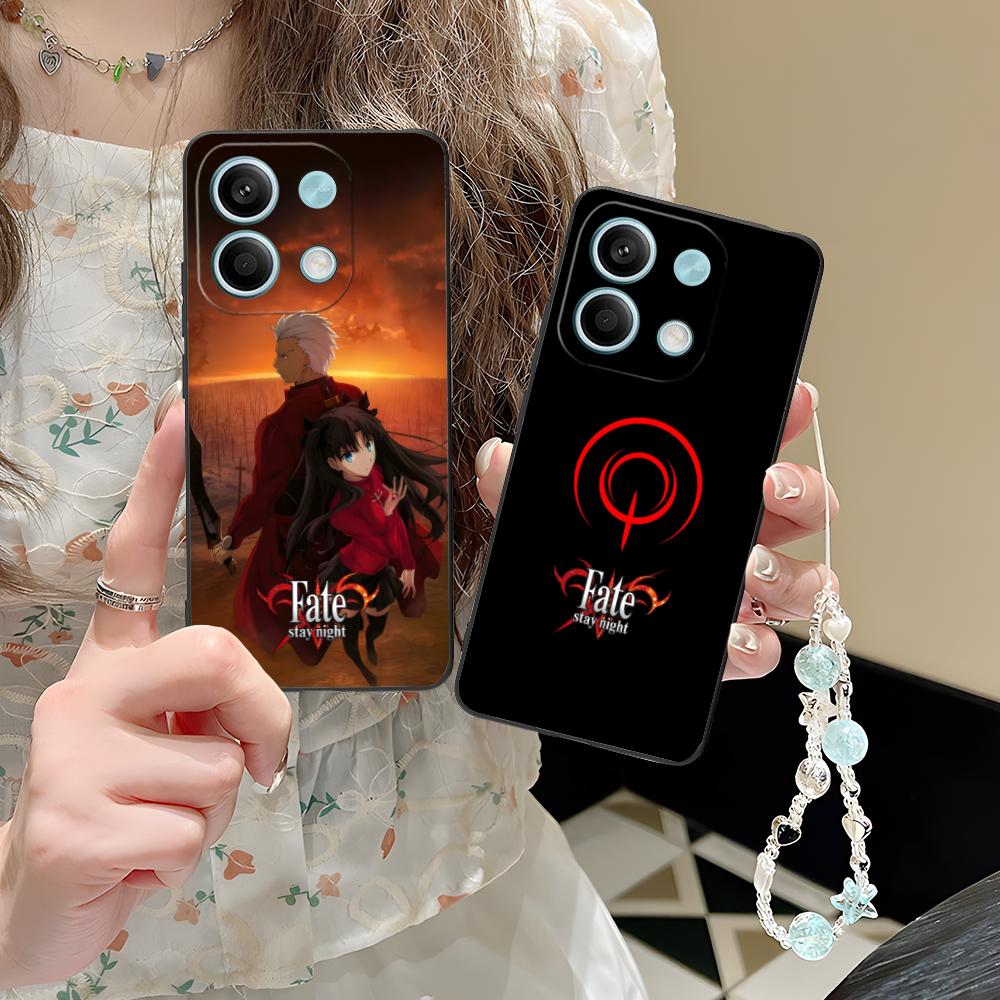 Fate Rin Tohsaka Phone Case for Xiaomi POCO M6 M5 M4 M3 X7 X6 X5 X4 X3 F6 F5 F4 Pro GT 5G Black Smartphone Cover Cellphones