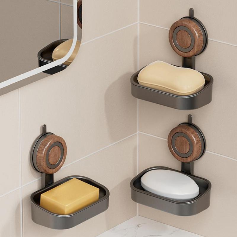 Soap Dish For Shower, Wall Mounted Bar Soap Holder, Suction Cup Detachable Self Draining Soap Case For Shower Bathroom