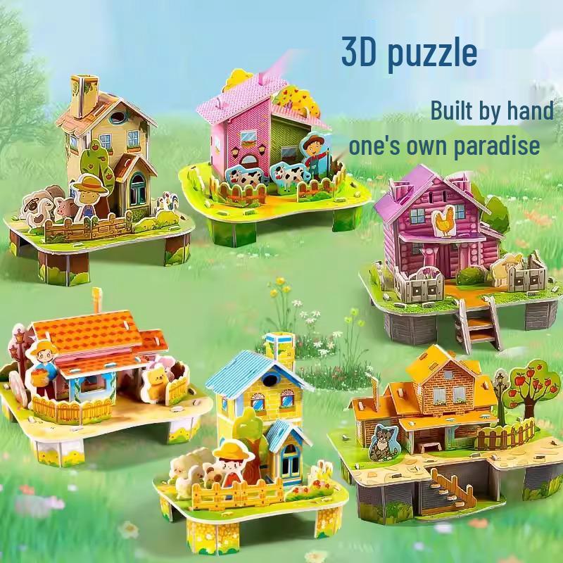 3D Puzzle House Model DIY Educational Toy for Kids Aged 3-6+