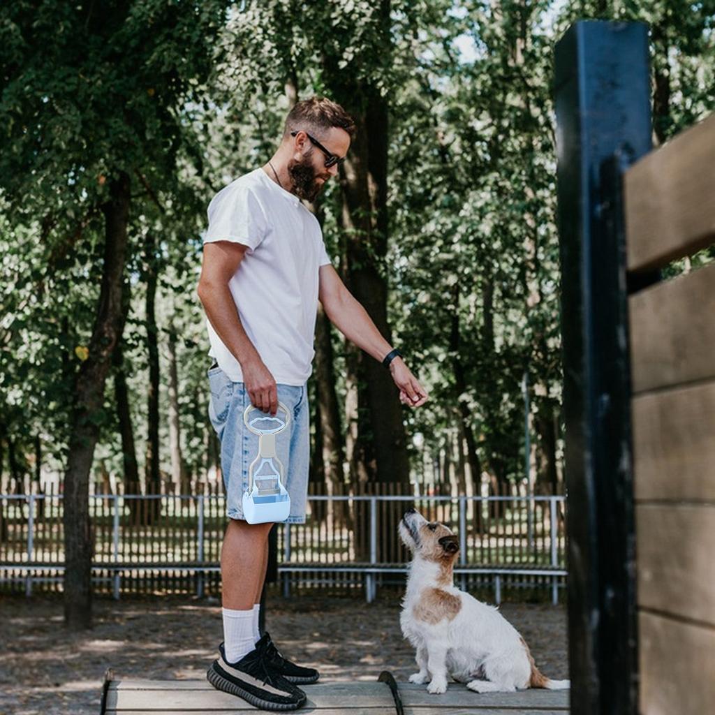 Lopatka na hovínka, dlouhá rukojeť, žádná lopatka na psí hovínka, vhodná pro velké, střední a malé psy, pružinová a lehká, nástroj na sběr psích exkrementů na trávníku/trávě