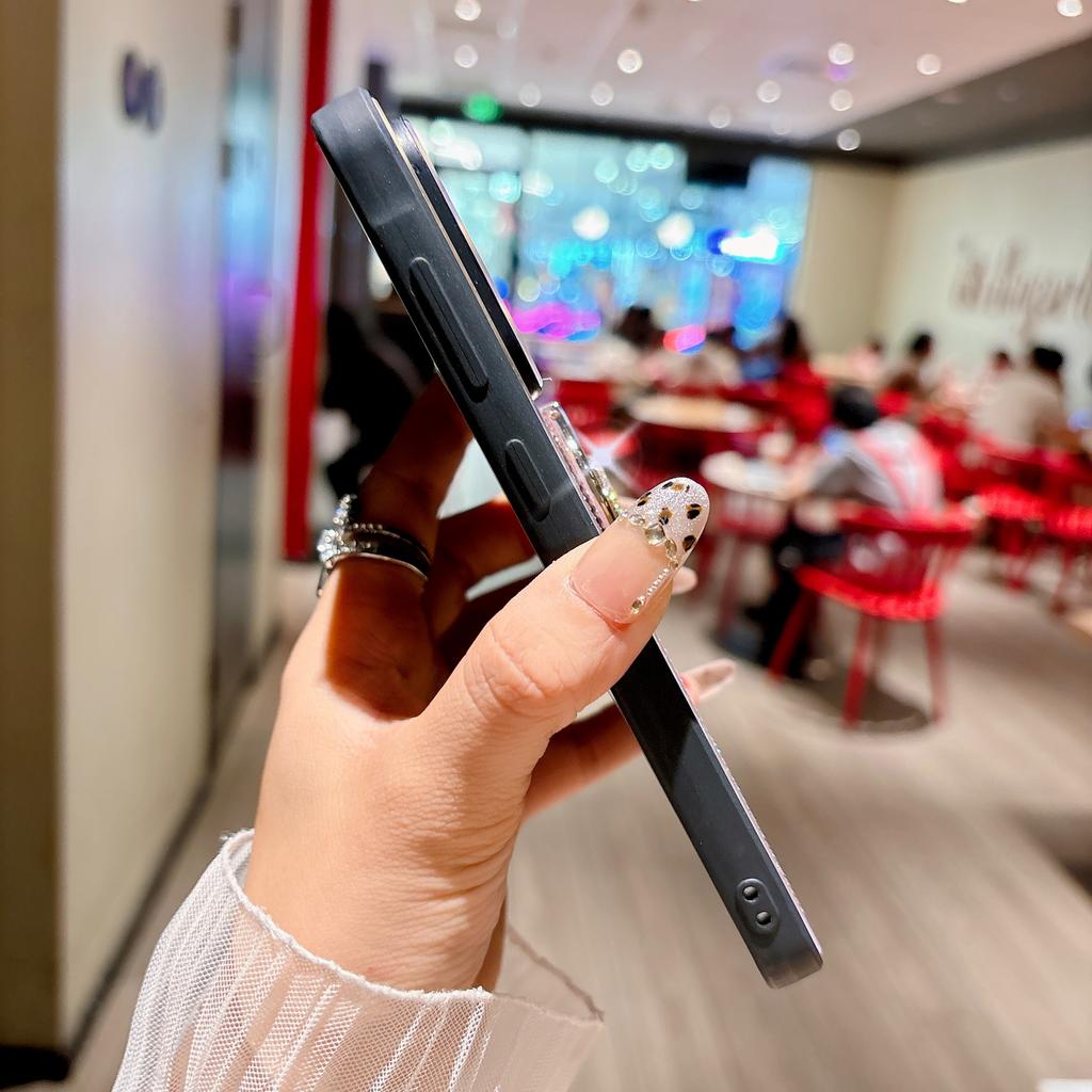 Pro Samsung Galaxy A36 5G Pouzdro Kamínky Dekor Stojánek TPU+PC Motýl Květinový Kryt na Telefon