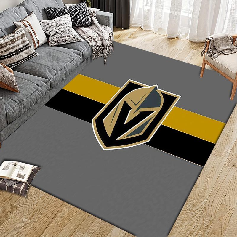 Vegas Golden Knights2 Flannel Pattern Square Carpet,Area Rug,Carpet Rug for Living Room Bedroom Sofa Playroom Decor,Non-slip Floor Mat