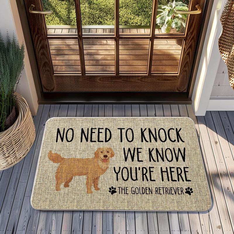 Funny Dog Breed Doormats No Need To Knock Design French Bulldog Pug Boston Terrier for Pet Lovers Home Entry