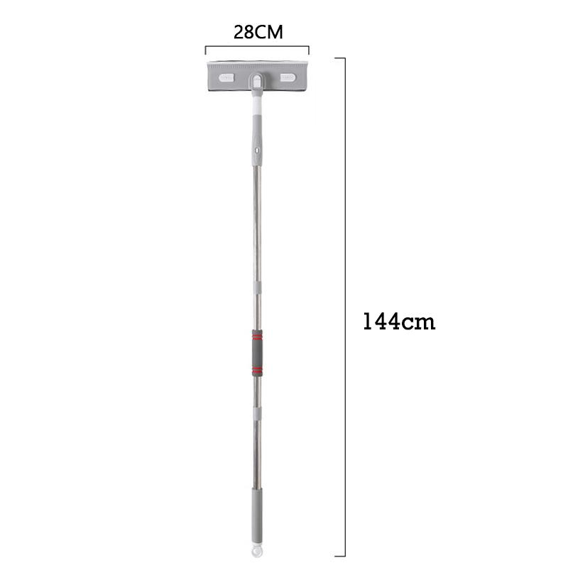 144/206CM Removable Window Cleaning Brush with Silicone Scraper Long Handle Clean Mop for Glass Floor Car Home Cleaning Tool