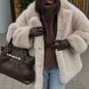 New autumn and winter thickened imitation fur coat women's fashion elegant fox fur coat medium and long fur jacket