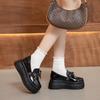 Fashion 2025 Hot Selling New Single Shoe Leather British Style Thick Soles Increase A Slip-on Loafer Women's Shoes