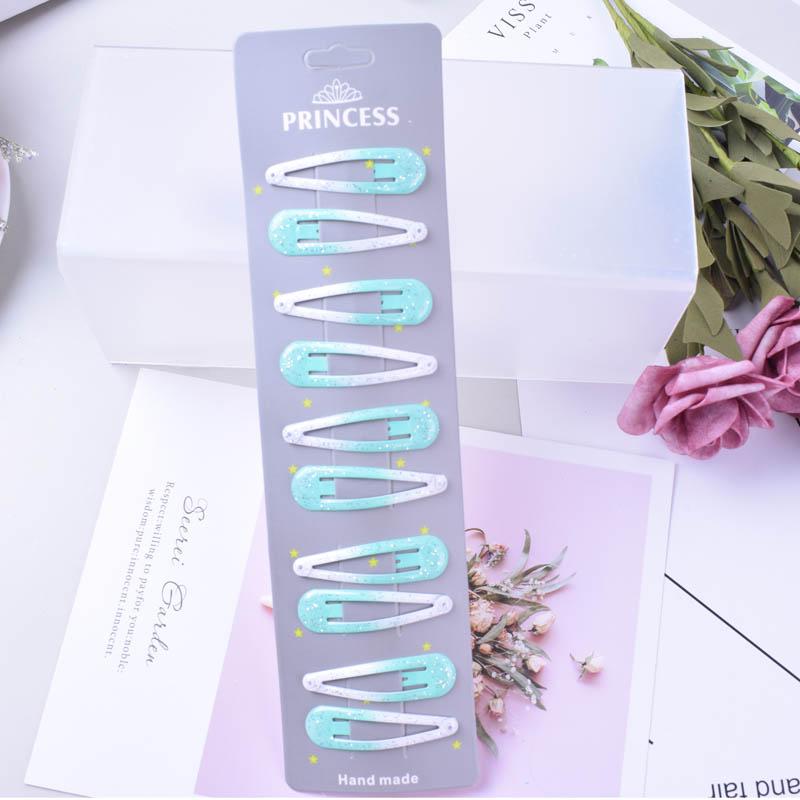 

10 шт./набор Блестящие заколки-клипсы для волос для детей и подростков, заколки-крабики для девочек, милые металлические заколки-автоматы