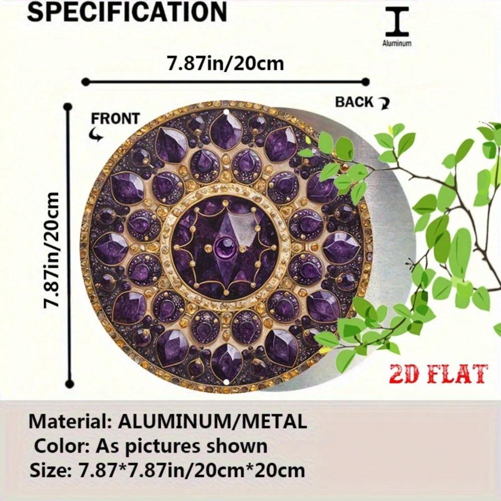 Vintage Purple Gem Round Metal Sign 7.8 Inch Retro Bar Cafe Garage Wall Decor Exhibition Art