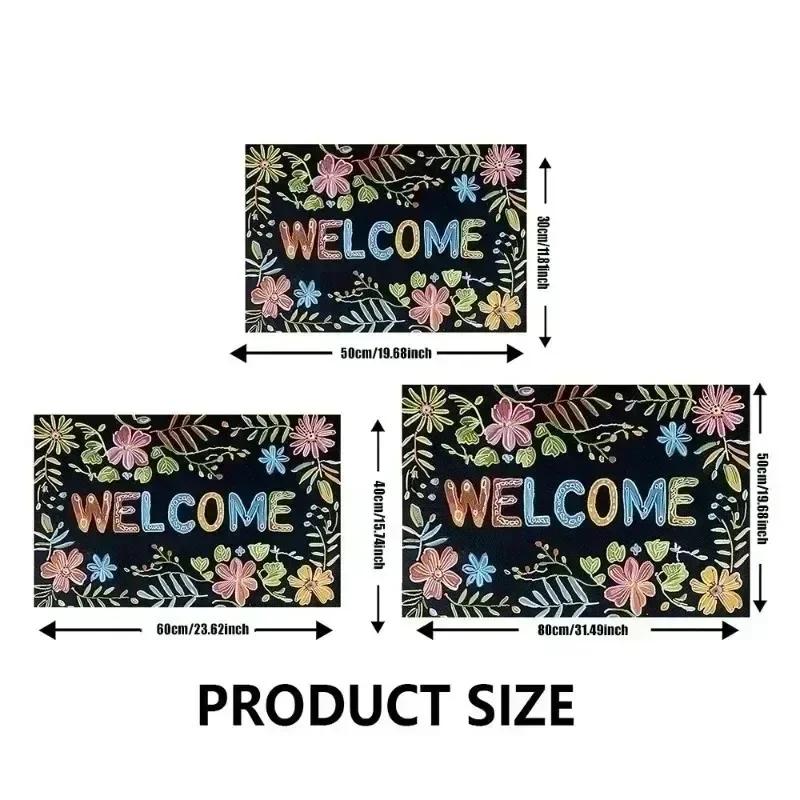 Cute Letter Printed Door Mat Suitable for Entrance Bedrooms and Kitchens, Machine Washable Room Decoration Carpets