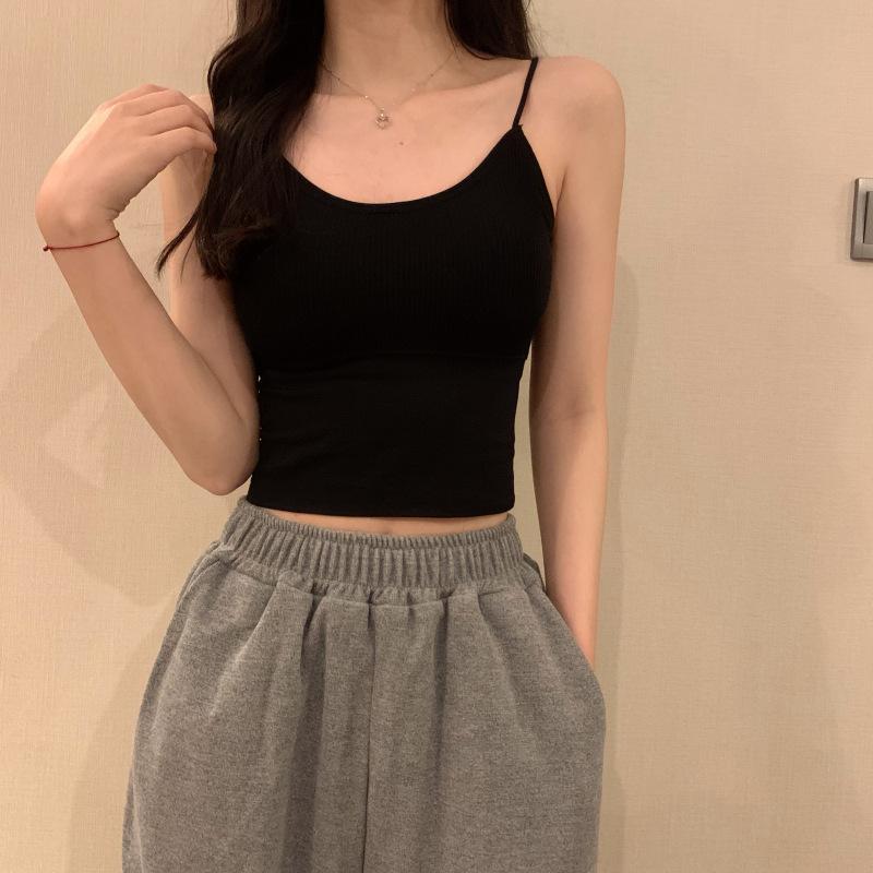 Summer with Chest Pad Small Halter Vest Female Summer Outside To Wear In The Bottom of The Chest Top Beauty Back Underwear Summer