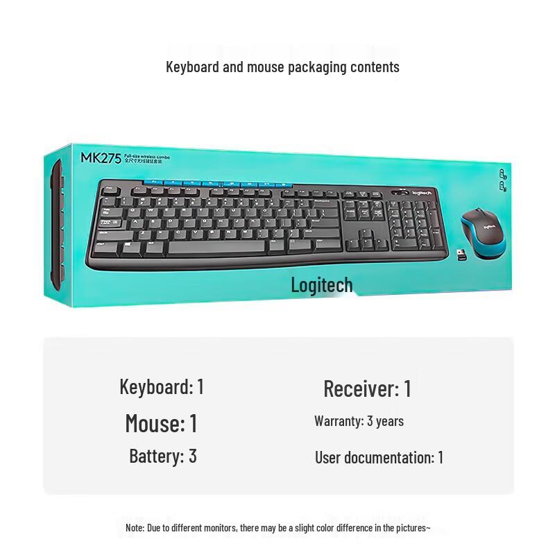 Logitech MK275 Full-Size Wireless Keyboard and Mouse Combo