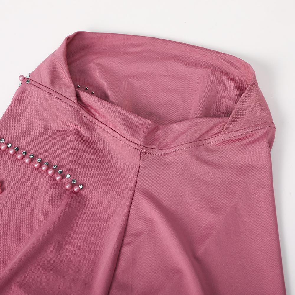 Jersey Instant Plain Hijab Underscarf Women Muslim With Bow Drills Tudung Full Cover Inner Islamic Scarf Shawls Supplier