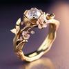 New European and American High-end Rings Vintage Rose Gold Vine Branch Floral Creative Hand Accessory