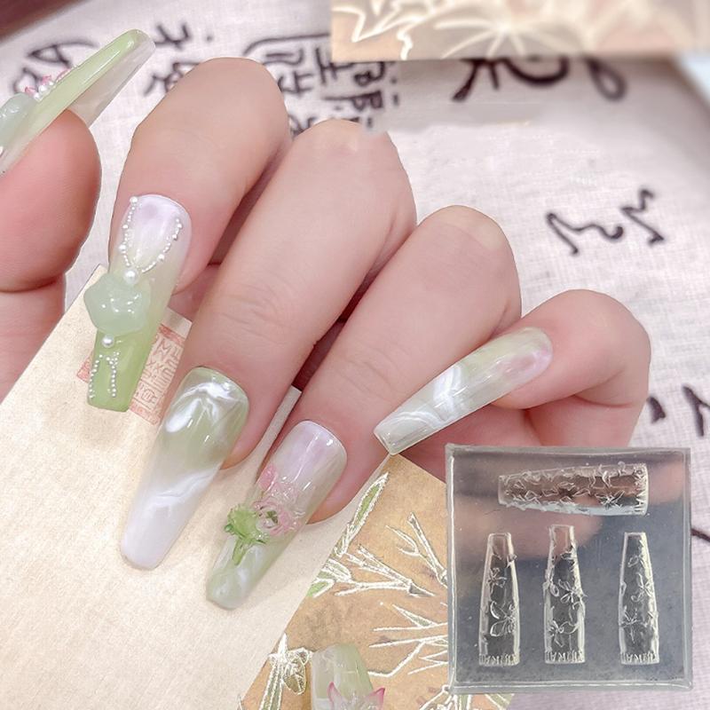 Cartoon Silicone Nail Mold Flower Nail Decorations Nails Diy Design Stereoscopic Stamping Plate Manicure Tools Art Supplies
