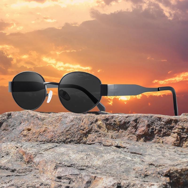 Nowe okulary przeciwsłoneczne Y2K owalne damskie metalowe małe okrągłe modne okulary akcesoria plażowe damskie okulary odcienie UV400 okulary