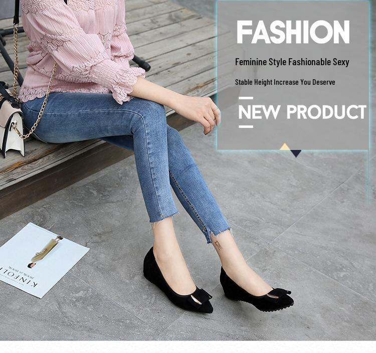 Women's Spring/Autumn Wedge Loafers: Comfortable Pointed Toe with Hidden Height and Soft Sole