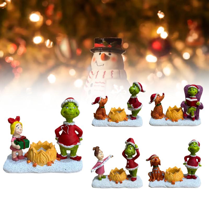 Night Christmas Light Wall Bedside Lamp Resin Green Monster Decor Holiday