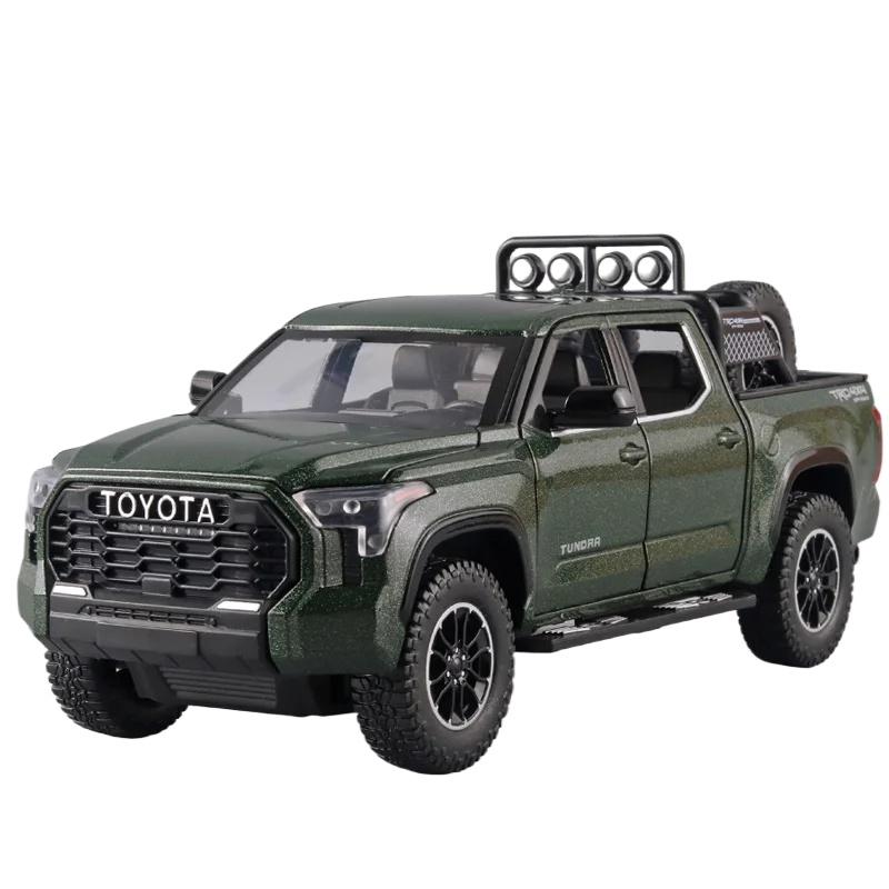 Duży model samochodu SUV Toyota Tundra w skali 1/24, odlewany miniaturowy metalowy samochód, kolekcja pojazdów terenowych, dźwięk, światło, zabawka dla dzieci