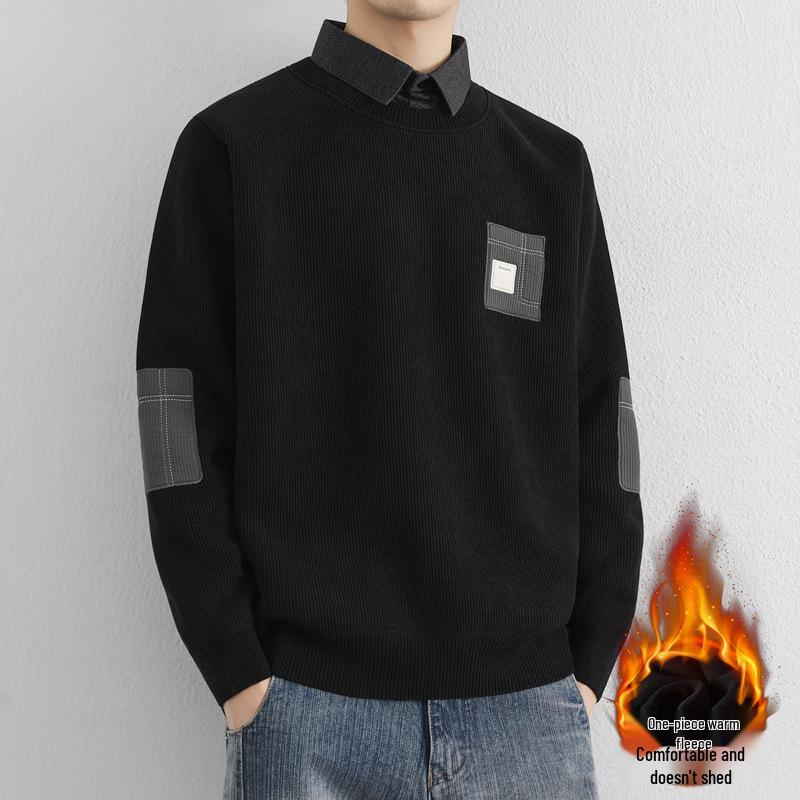 

2025 Men s Original Bestseller Fleece Appliqué Sweater - Autumn/Winter R9896 M чорний