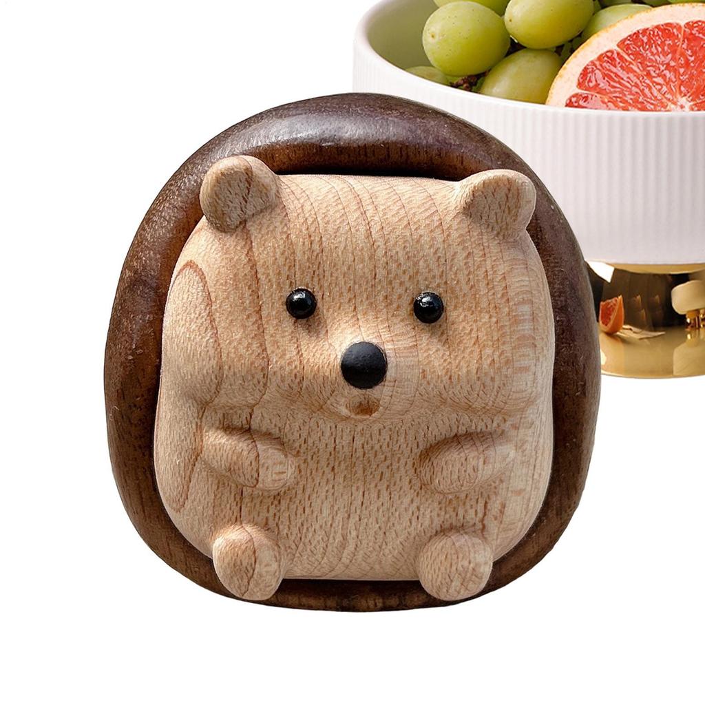 Wooden Hedgehog Figurine Hedgehog Figurine Wood Realistic Animal Decoration For Play Prizes Bedside Table Party Favors Birthday