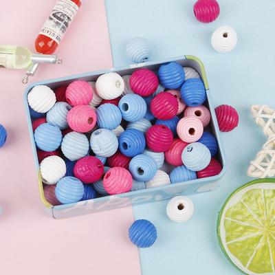 650PCS Natural Ball Round Thread Wooden Spacer Beads Eco-Friendly Mixed Color Wood Beads For Jewelry Making Bracelet Necklace Accessories