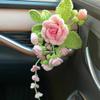 High Quality Car Hanging Decoration Crocheted Bouquet Charm Pendant Knitted Flower Car Interior Accessories Finished Product