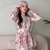 Cross-border European and American summer new temperament floral dress waist including suspenders fairy hip skirt women's clothing