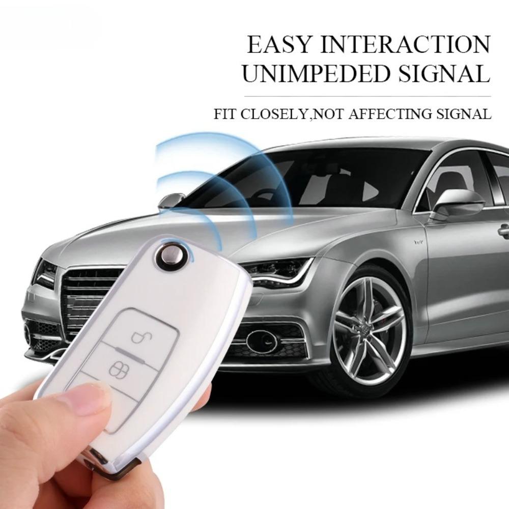 For Ford Focus 2 MK2 Fiesta Mondeo Galaxy Falcon Territory Ecosport Car TPU Folding Key Cover Bag Shell Case Keychain Protector