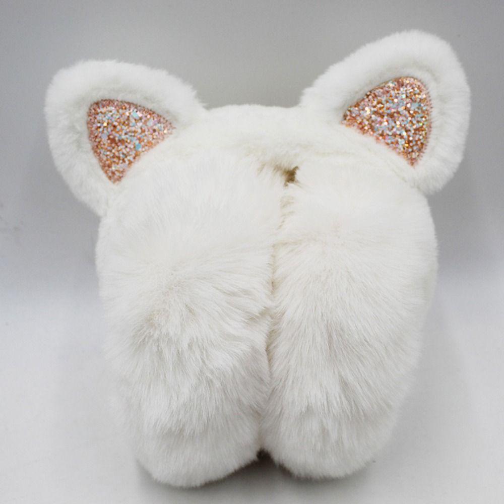 Foldable Faux Fur Ear Warmers Faux Fur Foldable Thermal Earmuffs Cat Ear Earmuffs  Winter Outdoor