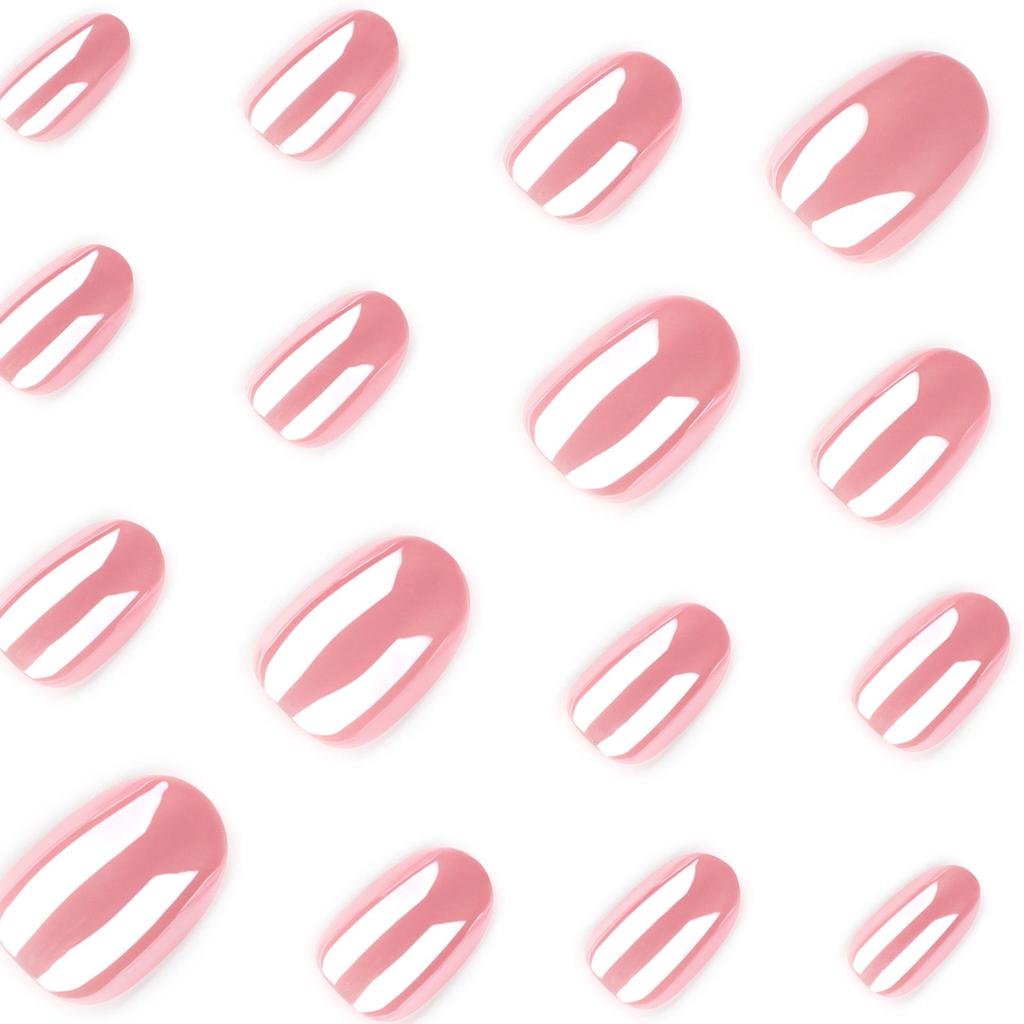 Coated Pink Sparkle Wearable Nail Tips - European & American Style Simple Nail Art