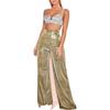 Women's Personalized Street High Waist Hot Silver Wide Leg Pants