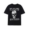 European Sizes Trendy Skull & Slogan Pattern Print Men's T-shirt, Graphic Tee Men's Summer Clothes, Men's Outfits