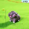 2Pcs Desktop Decoration  Simulated Pigmy Hippopotamus Eye-Catching Action Figure Trendy Ornament Cute Figurine