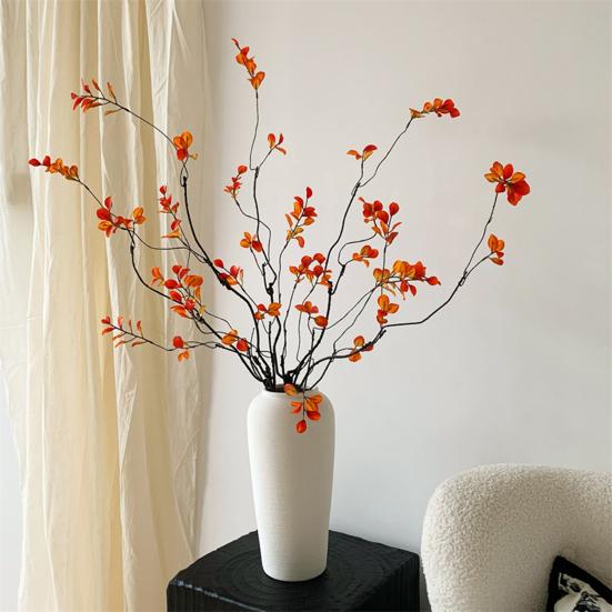 3 Pcs Faux Fall Leaves Stems Artificial Ficus Branches Fall Ficus Foliage