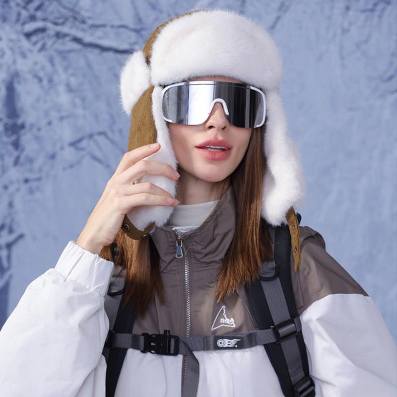 Χειμερινό Αντιανεμικό Προστατευτικό Αυτιών Πουλόβερ Σκουφάκι Ποδηλασίας Σκι Φλις Σκουφάκι Γυναικείο Χοντρό Αδιάβροχο Ζεστό Σκουφάκι για Μεγάλο Κεφάλι Καπέλο Μπόμπερ