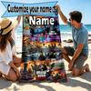 Custom Name Personalized Grand Theft Auto VI Print Beach Towel, for Trip Camping Beach Party Home Decor, Birthday Gift for Family & Friends