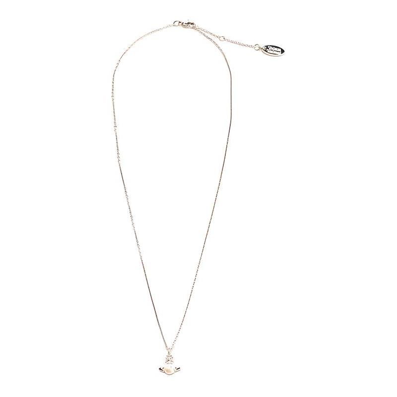 VIVIENNE WESTWOOD BALBINA PENDANT NECKLACE Saturn Pearl Pendant Brass Necklace Women's Light Brown 6302032302P118CNP118