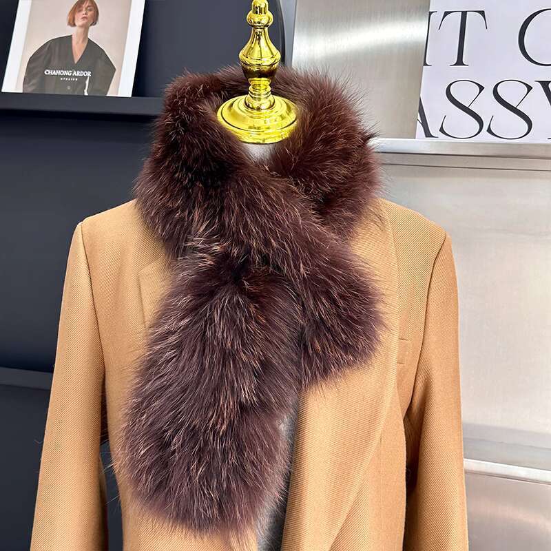 Real Fox Fur Woven Scarf Winter Thick And Warm Natural Fur Collar Scarfves Fashion Furry Fur Scarf Outdoor Keep Warm Fur Shawl