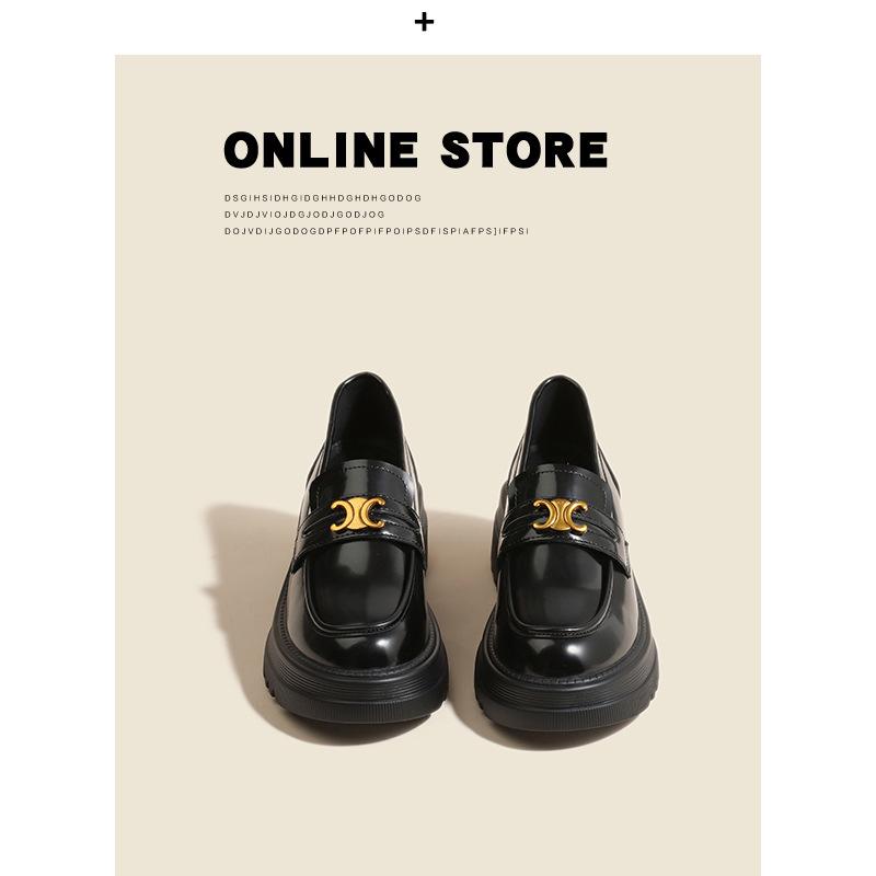 

Маленькие черные кожаные туфли яркие, а внутренняя высота новых моделей осень-зима 323334 маленький размер на одной педали. 39