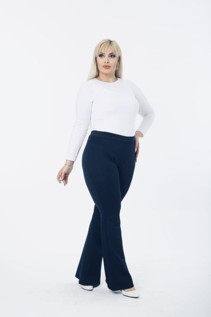 Women's Big Size Dress Diving Fabric Trousers Flared Legs