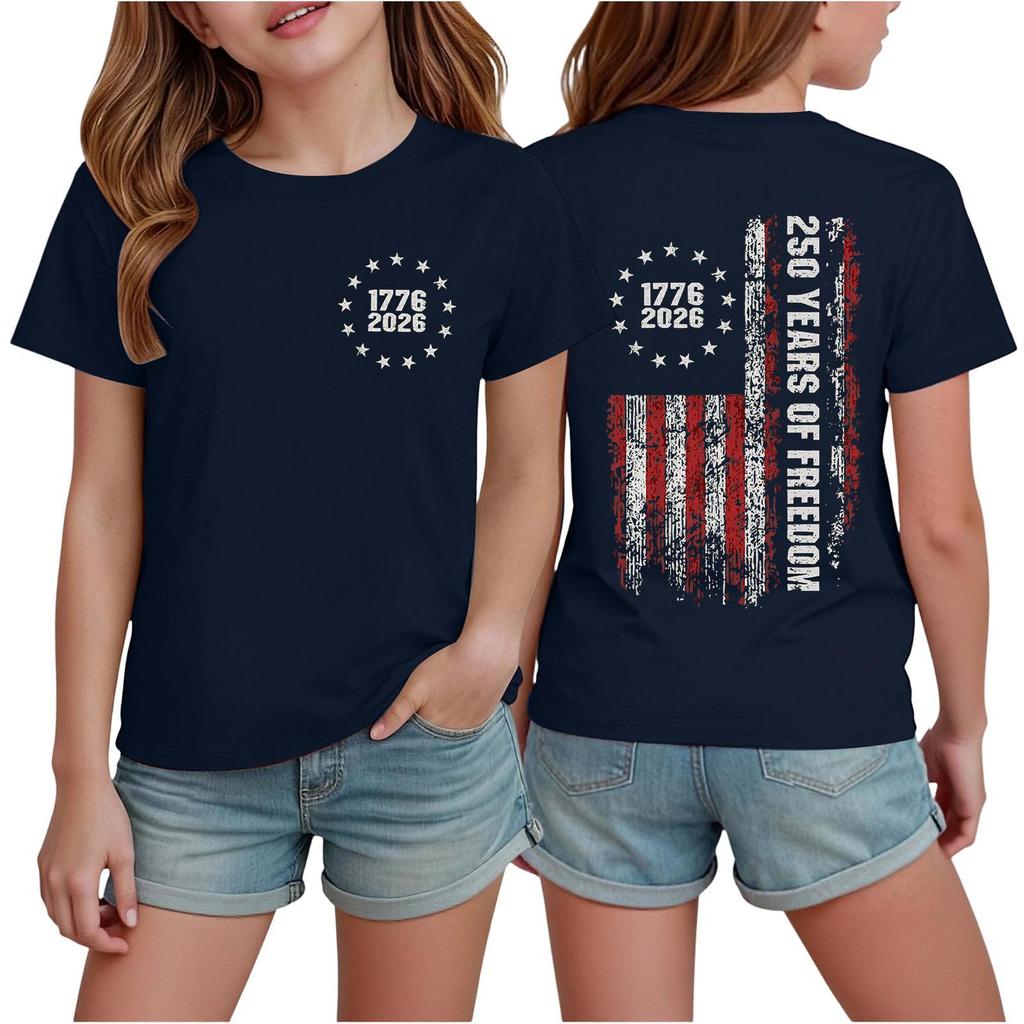 Boys' And Girls' Printed Fashion Casual Short-Sleeve T-Shirts