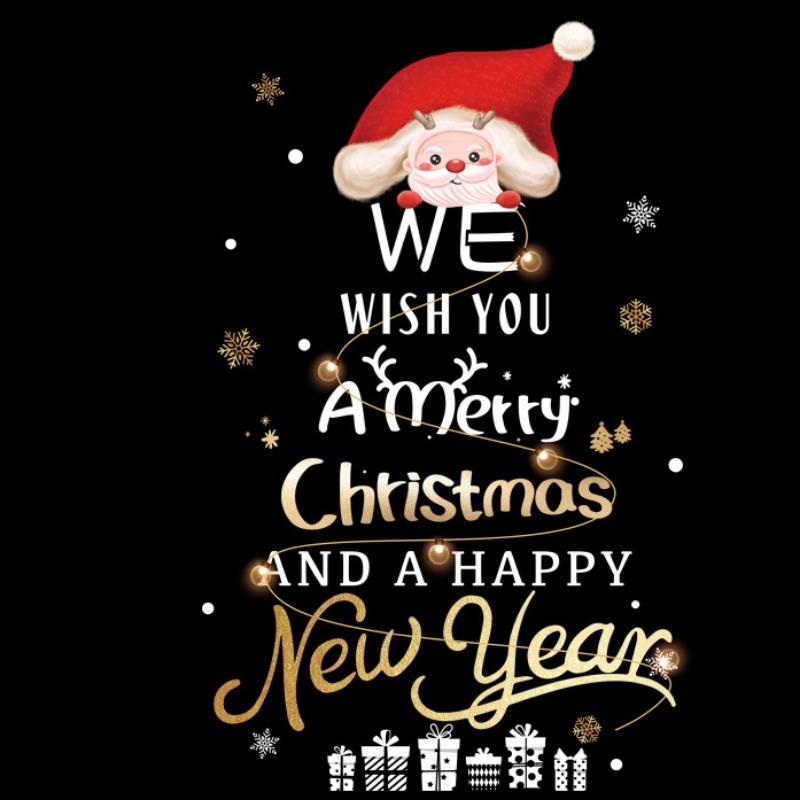 2025 Novoroční samolepky na okno Vánoční dekorace Santa Claus Sněhulák Samolepka na vánoční stromek Dekorace na skleněné okno Obtisk Vánoční dárek