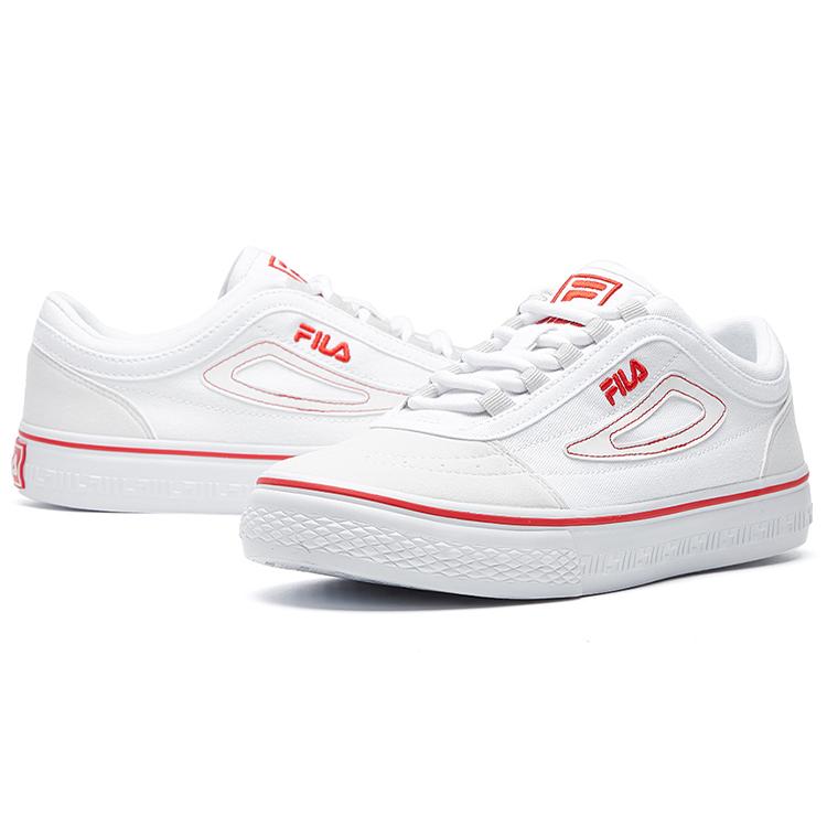 FILA Classic Boarder Skateboard Canvas Shoes White/red F12M034423FWT