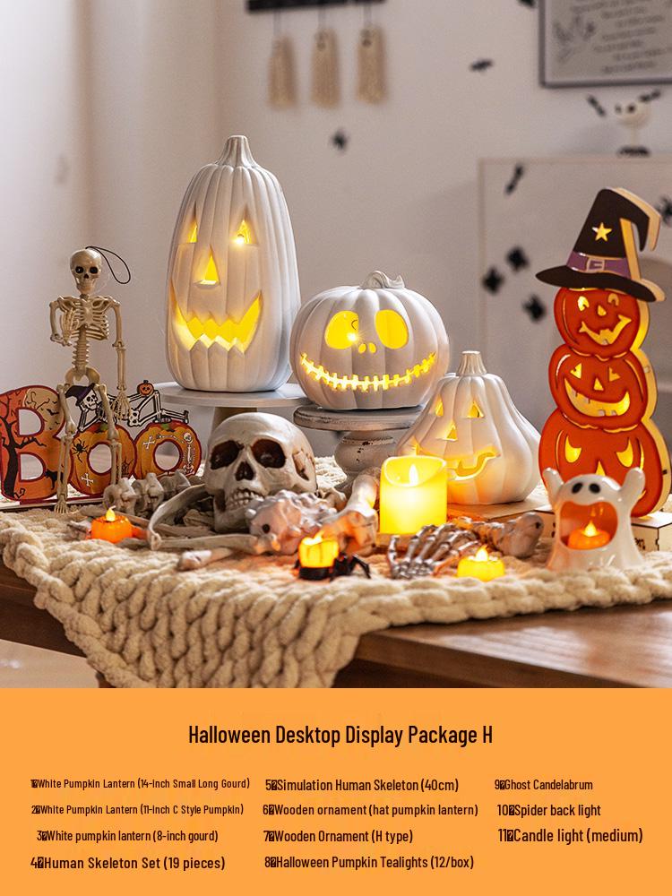 Halloween Glow-in-the-Dark Pumpkin Lantern Set for Party Decorations