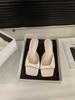 Thick heel high heels French small cool slippers fairy shoes outer wear 2025 summer temperament satin bow sandals