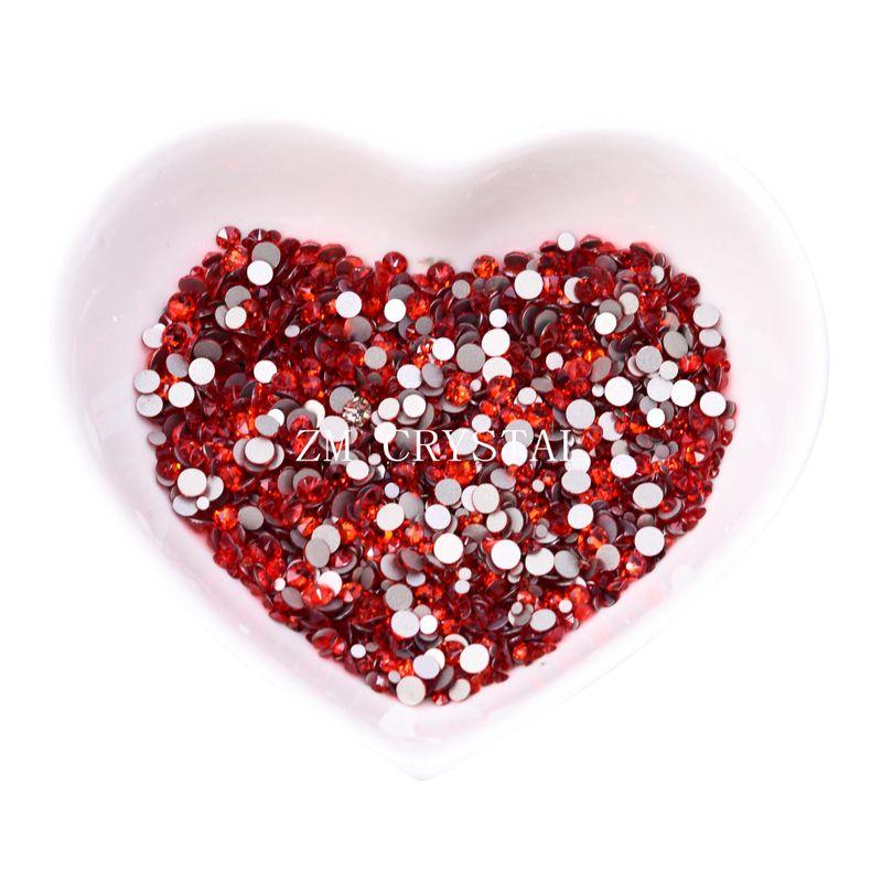 K9 New Arrival Super Flash Flats Color round Manicure Jewelry Mixed Diamond in the Debris Dopamine round Diamond Nail Sticker Rhinestone Jewelry Red